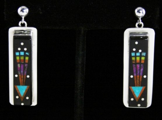Supersmith Mosaic Inlay Dangle Earrings | Turquoise Direct