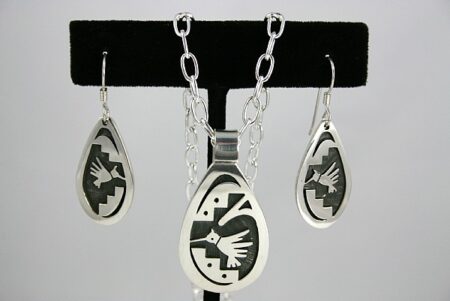 Chalmers Day Hummingbird Design Dangle Earrings and Pendant Set