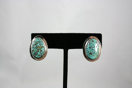 Tommy Jackson High Grade Turquoise Mountain Spiderweb Turquoise Post Earrings