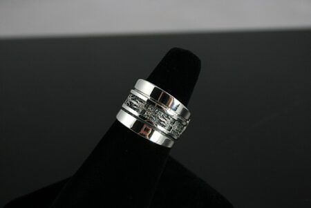 Alfred Joe Sterling Silver Ring With Navajo Rug Pattern Design