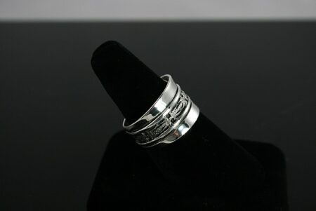 Alfred Joe Sterling Silver Ring With Navajo Rug Pattern Design