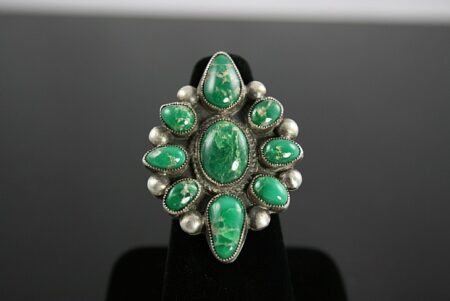 Calvin Martinez High Grade Broken Arrow Varascite Cluster Ingot Ring