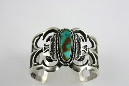 Sammie Kescoli Begay High Grade Royston Turquoise Tufacast Bracelet