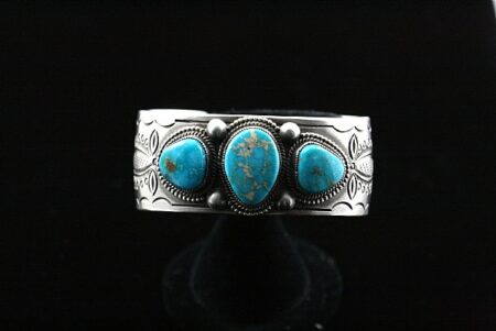 Calvin Martinez Rare High Grade Blue Gem Turquoise Ingot Bracelet