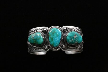 Calvin Martinez Rare High Grade Blue Gem Turquoise Ingot Bracelet