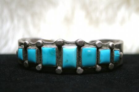 Rare Gem Grade Blue Gem Turquoise Ingot Bracelet