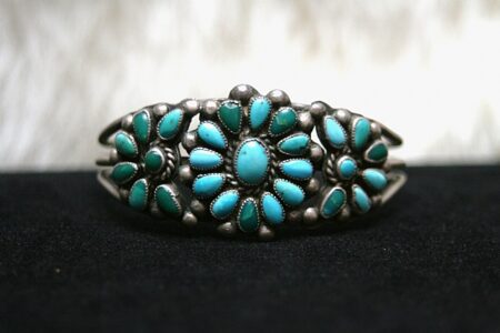 Royston and Old Rare Royal Blue Turquoise Cluster Ingot Bracelet