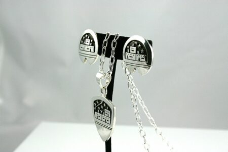 Joseph Coriz Village Scene Earring and Pendant Set