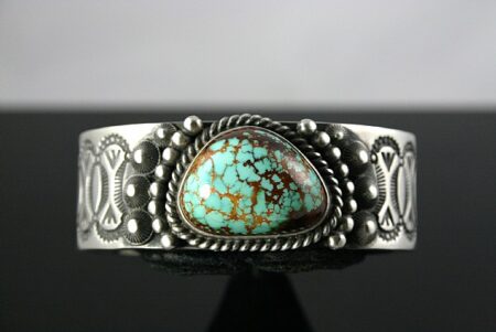 Herman Smith High Grade Royston Spiderweb Turquoise Ingot Bracelet