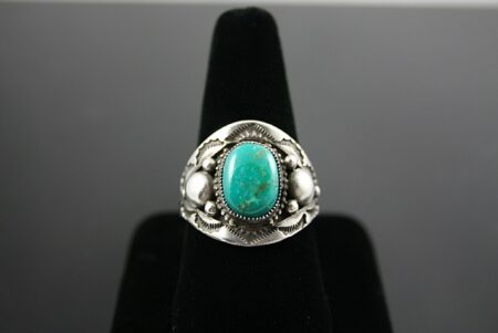 Calvin Martinez Rare Blue Gem Turquoise Ingot Ring