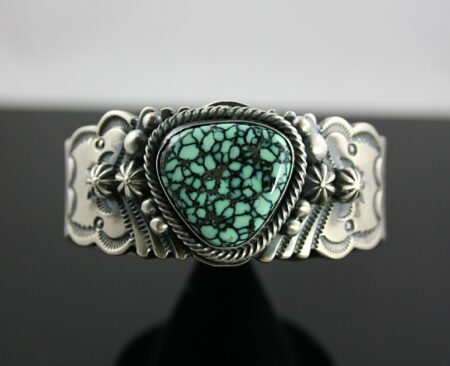 Leonard Nez Rare High Grade New Lander Spiderweb Varascite Ingot Bracelet