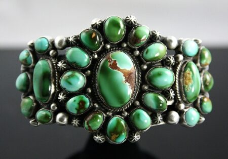 Calvin Martinez High Grade Royston Turquoise Cluster Ingot Bracelet