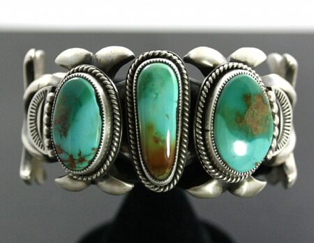 Sammie Kescoli Begay High Grade Royston Turquoise Tufa Cast Bracelet
