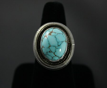 Ned Nez Rare High Grade Number Eight Spiderweb Turquoise Ring