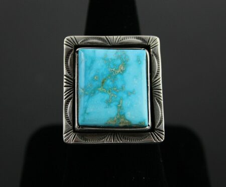 Calvin Martinez Rare High Grade Blue Gem Turquoise Ingot Ring
