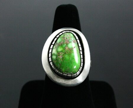 Calvin Martinez Rare Gem Grade Carico Lake Spiderweb Turquoise Ingot Ring