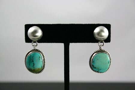 Calvin Martinez Royston Turquoise Ingot Dangle Post Earrings