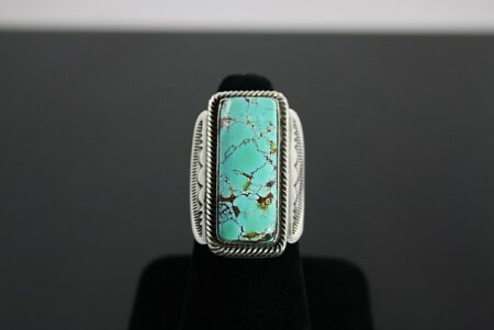 Terry Martinez Rare High Grade Easter Blue Turquoise Ingot Ring
