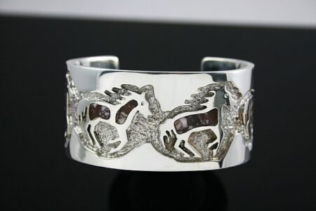 Tommy Jackson Galloping Wild Horse Inlay Bracelet