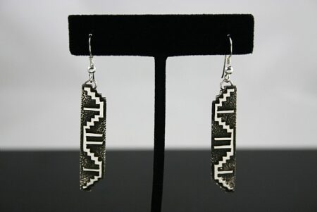 Tommy Jackson Navajo Rug Pattern Design Dangle Earrings