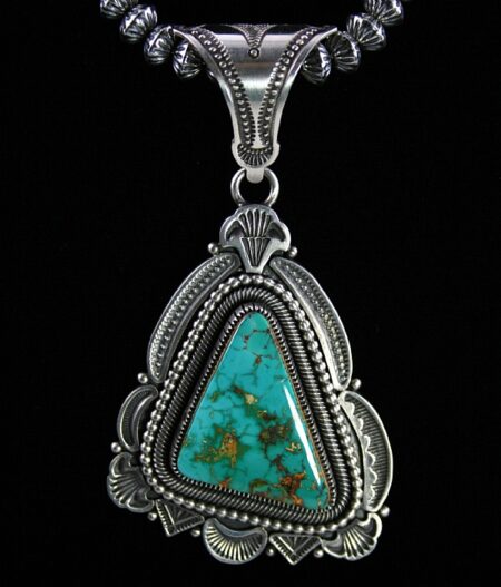 Sammie Kescoli Begay Rare Gem Grade Easter Blue Turquoise Ingot Pendant