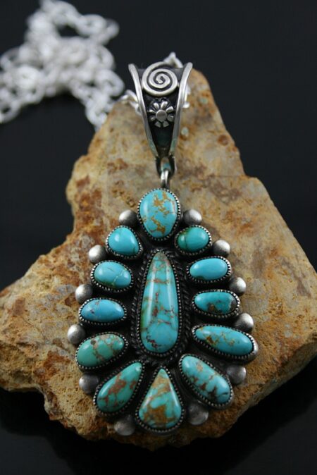 Calvin Martinez Rare Easter Blue Turquoise Cluster Pendant
