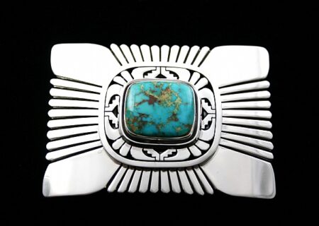 Leonard Nez Rare Gem Grade Darling Darlene Turquoise Belt Buckle