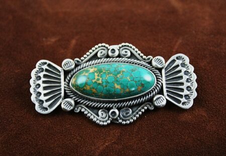 Terry Martinez Rare Gem Grade Carico Lake Spiderweb Turquoise Pin