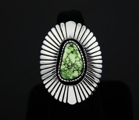 Calvin Martinez Rare High Grade Carico Lake Spiderweb Turquoise Ring