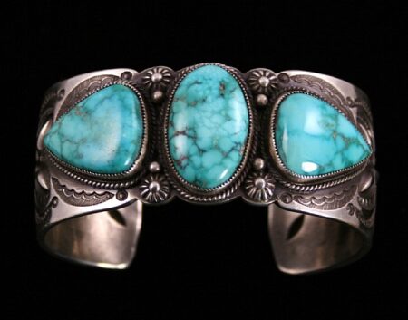 Calvin Martinez Rare Carico Lake Turquoise Ingot Bracelet