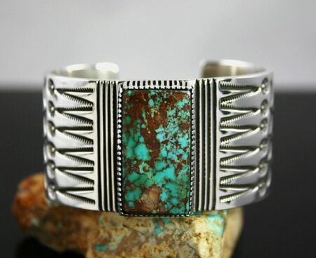 Ned Nez Rare Gem Grade Easter Blue Spiderweb Turquoise Bracelet