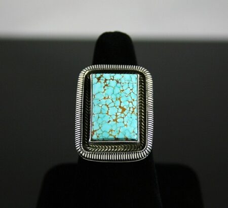Ned Nez Rare High Grade Number Eight Spiderweb Turquoise Ring