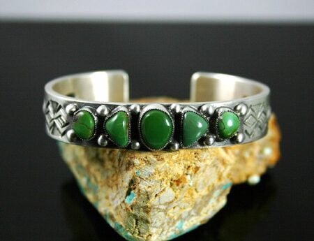 Calvin Martinez High Grade Royston Turquoise Ingot Bracelet