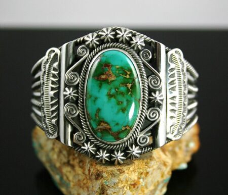 Terry Martinez High Grade Royston Turquoise Ingot Bracelet