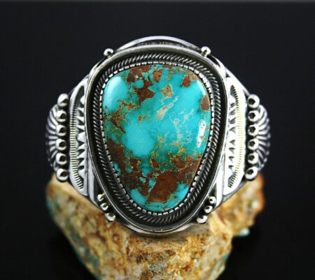 Terry Martinez Rare Gem Grade Aztec Turquoise Ingot Bracelet