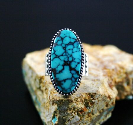 Ned Nez Rare Gem Grade Godber Burnham Spiderweb Turquoise Ring