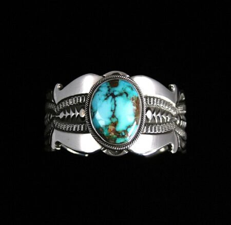 Terry Martinez Rare Gem Grade Aztec Turquoise Ingot Bracelet