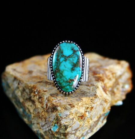 Ned Nez Rare Gem Grade Aztec Turquoise Ring