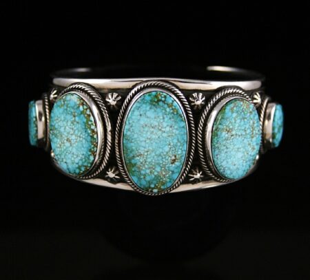 Ned Nez Rare High Grade Number Eight Spiderweb Turquoise Bracelet