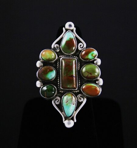 Calvin Martinez High Grade Royston Turquoise Cluster Ingot Ring