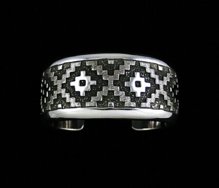 Dan Jackson Navajo Rug Pattern Design Overlay Bracelet