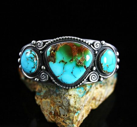 Calvin Martinez High Grade Royston Turquoise Ingot Bracelet