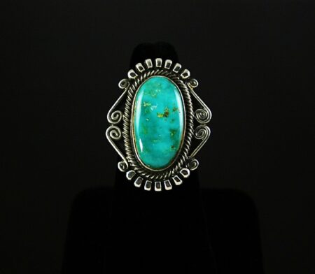 Terry Martinez Rare High Grade Blue Gem Turquoise Ingot Ring