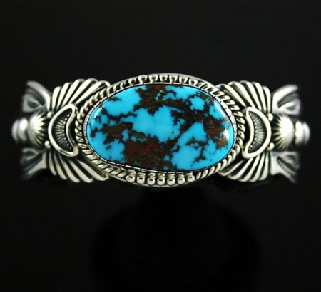 Harry H. Begay Rare Gem Grade Godber Burnham Turquoise Ingot Bracelet
