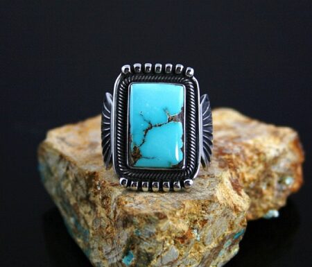 Terry Martinez Rare Gem Grade Aztec Turquoise Ring