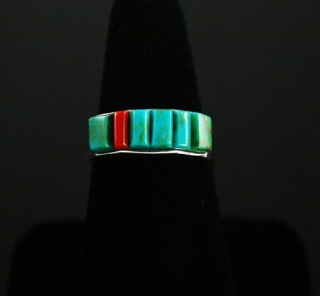 Tommy Jackson Raised Inlay Rare Gem Grade Blue Gem Turquoise Ring