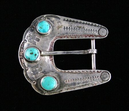 Thunderbird Design Three Stone Turquoise Belt Buckle