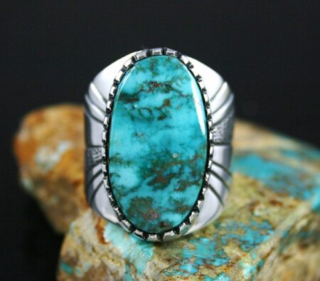 Leonard Nez Rare Gem Grade Fox Turquoise Ring
