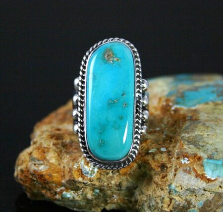 Albert Jake Rare High Grade Blue Gem Turquoise Ring