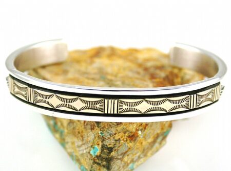 Bruce Morgan Solid 14K Gold Over Sterling Silver Lightning Design Bracelet